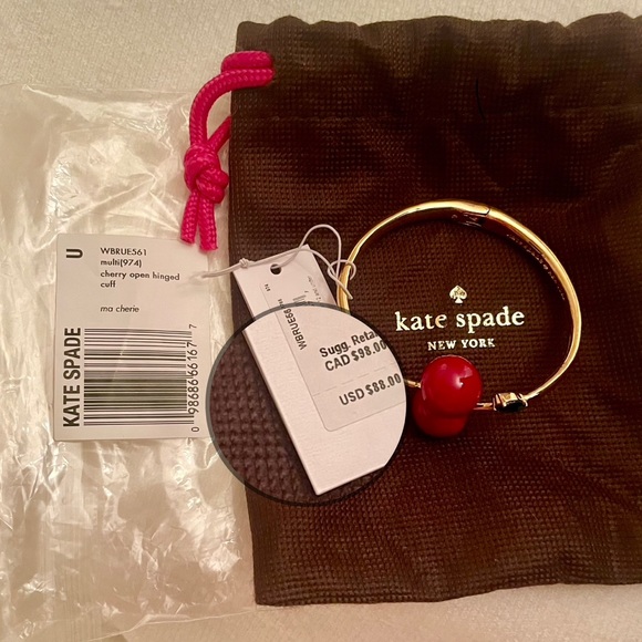kate spade ♠️ “Ma Cherie” Jeweled Hinged Cuff Bracelet - NWT - Picture 3 of 5